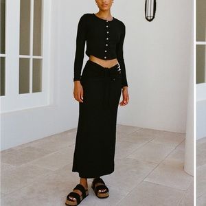 Sabo Skirt black skirt and long sleeve shirt set